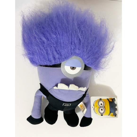 2 Minions Movie Despicable Me Plush Characters One Eye Pirate & Evil Minion NEW - Picture 2 of 6